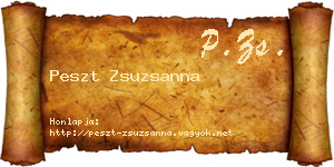 Peszt Zsuzsanna névjegykártya